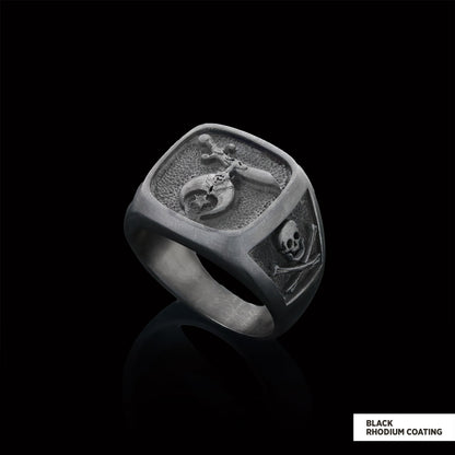 Shriners Masonic Ring, Handcrafted Sterling Silver Mason Ring