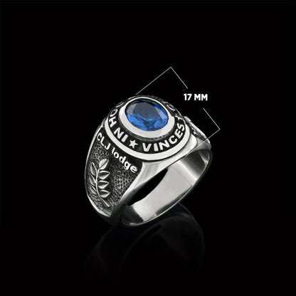 Side Embossed Acacia Masonic Ring, Master Mason Ring, Elegant Masonic Ring