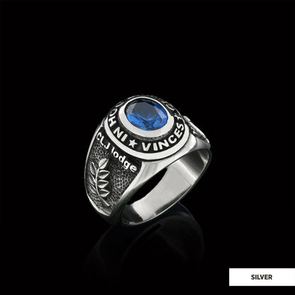 Side Embossed Acacia Masonic Ring, Master Mason Ring, Elegant Masonic Ring