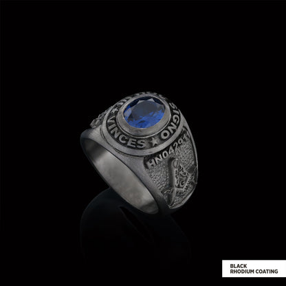 Side Embossed Acacia Masonic Ring, Master Mason Ring, Elegant Masonic Ring