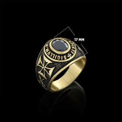 Sigillvm Militvm Xpisti Masonic Ring, Mason Jewelry, Custom Mason Ring