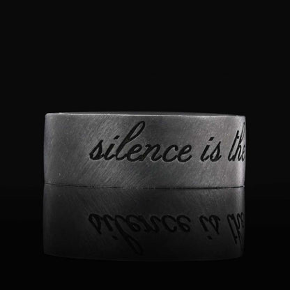 Silence Motto Band Ring