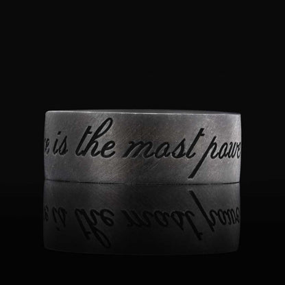 Silence Motto Band Ring