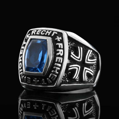 Silver Hand Made Einigkeit Recht Freiheit Germany Ring
