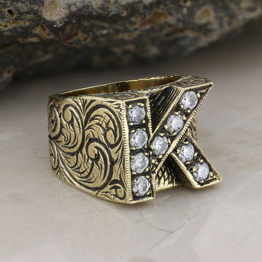 Unique Design 925 Sterling Silver Celtic Letter K Ring
