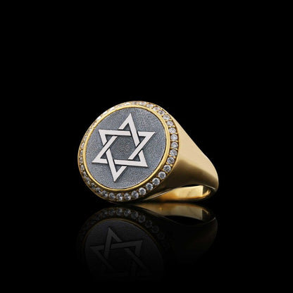 Silver Unique Design Women Magen David Ring