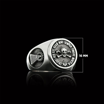 Skull and Crossbones Masonic Ring, Special Masonic Ring, Freemasonic Ring