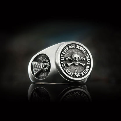 Skull and Crossbones Masonic Ring, Special Masonic Ring, Freemasonic Ring