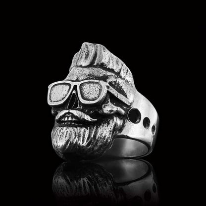 Skull with Glasses Ring