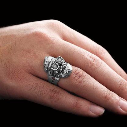 Skull with Glasses Ring