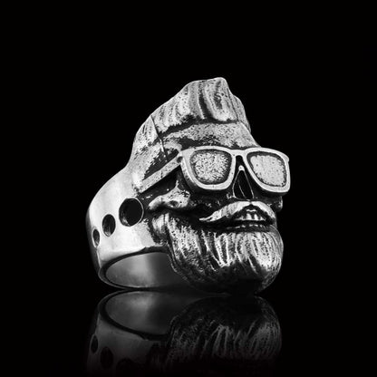 Skull with Glasses Ring