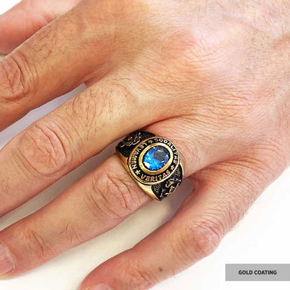 Sodalitas Levamen Veritas Masonic Ring, nights Templar Ring, Master Masonic Ring