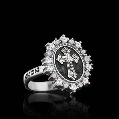 Special Design 925 Sterling Silver Christian Cross Women Ring