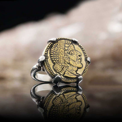 Special Design 925 Sterling Silver Egyptian Coin Women Ring