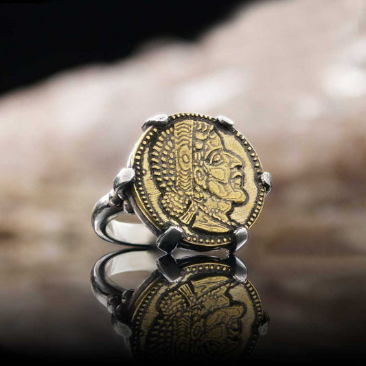 Special Design 925 Sterling Silver Egyptian Coin Women Ring