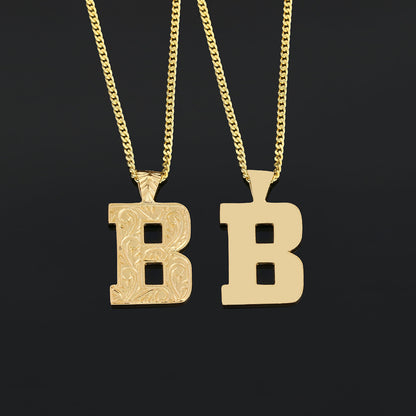 Special Design 925 Sterling Silver Letter Monogram B Pendant