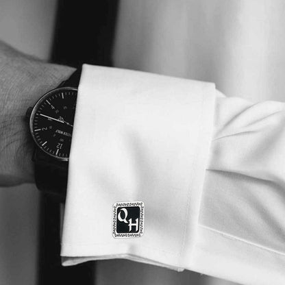 Special Design 925 Sterling Silver O-H Monogram Letter Cufflinks