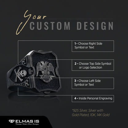 Special Design Handmade Sİlver Masonic Ring