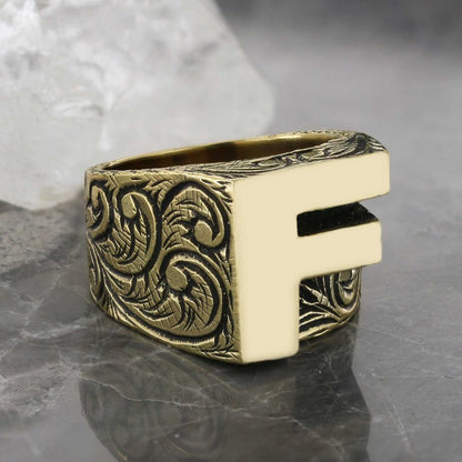 Special Design Silver Celtic Letter F Ring
