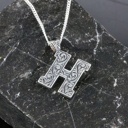 Special Design Silver Letter Monogram H Necklace