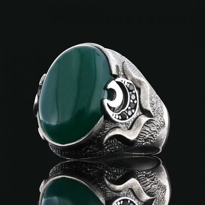 Lapis Stone Silver Men Ring