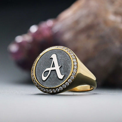 Special Design Siterling Silver Monogram Letter A Women Ring