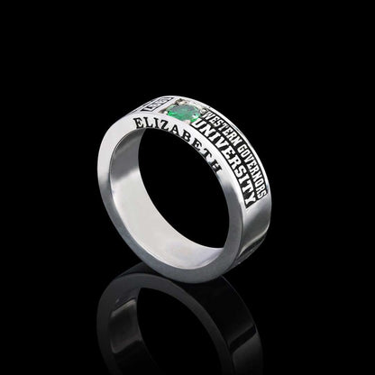 Special Design Steerling Silver Western Governors Universty Class Band Ring