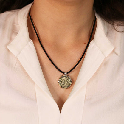 Special Design Sterling Silver Old Rome Coin Women Pendant