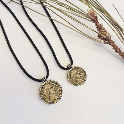 Special Design Sterling Silver Old Rome Coin Women Pendant