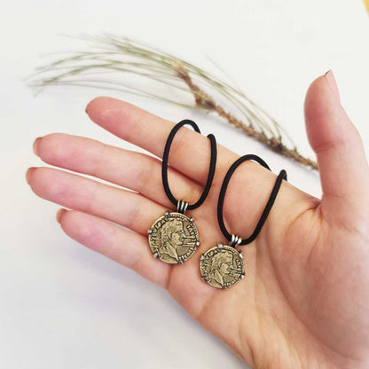 Special Design Sterling Silver Old Rome Coin Women Pendant