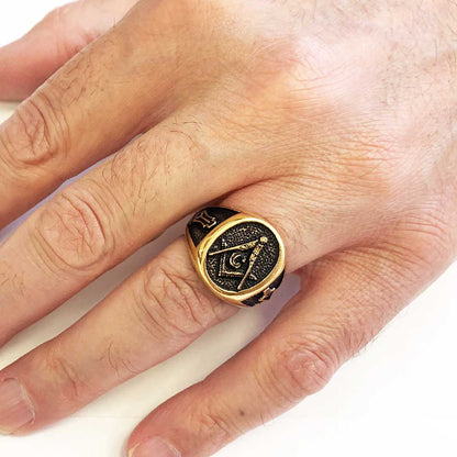 Special Lodge Silver Masonic Ring, Oval Masonic Ring, Master Mason Ring