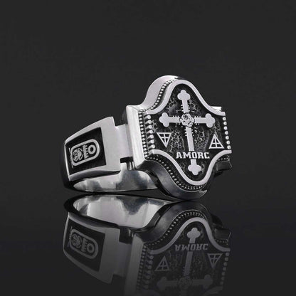 Spiritual Symbol of Ancient Ring, Rosicrucian Ring Amorc Ring, Custom Rousea Crucis Order Ring