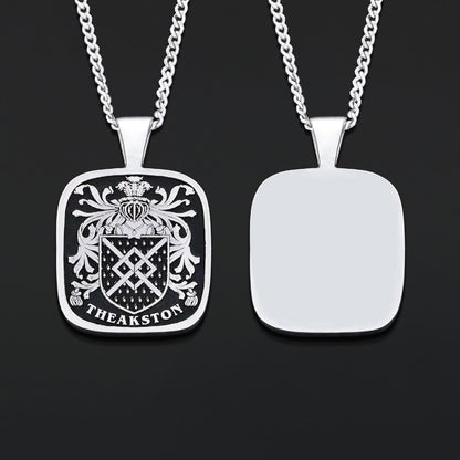 Square Raised Family Crest Pendant