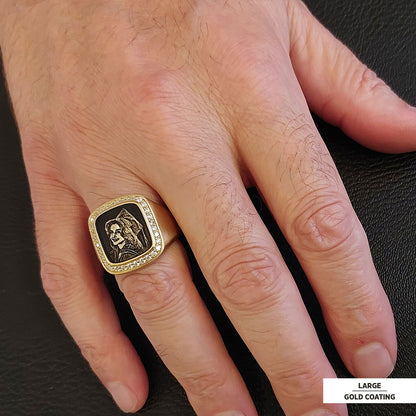 Square Stone Photo Ring, Personalized Photo Ring, Lover Gift Ring, Special Production Photo Ring