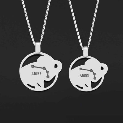 Sterling Silver Aries Necklace, Aries Jewelry, Handmade Aries Pendant, Horoscope Aries Necklace