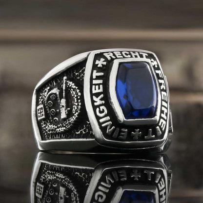 Sterling Silver Design Einigkeit Recht Freiheit Germany Ring