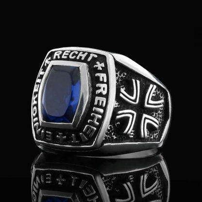 Sterling Silver Design Einigkeit Recht Freiheit Germany Ring