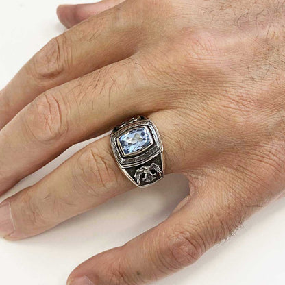 Sterling Silver Ottoman Eagle Signet Ring