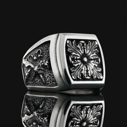 Sterling Silver Ring With Motif Without Stone
