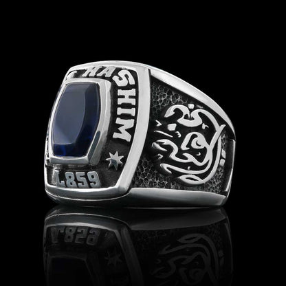 Sterling Silver Stone With Islamic Ring