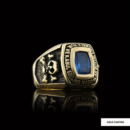 Stone Wiht Silver Masonic Ring, Signet Mason Ring, Mason Jewelry, Custom Mason Ring