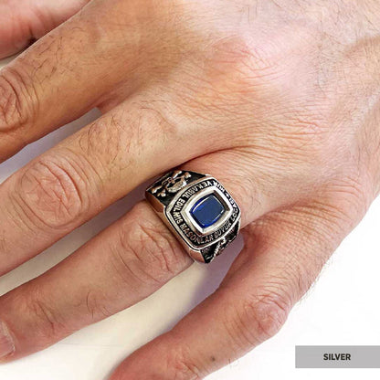 Stone Wiht Silver Masonic Ring, Signet Mason Ring, Mason Jewelry, Custom Mason Ring
