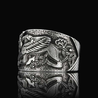 Stylish Male Ring With Griffin