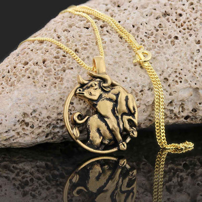 Taurus Pendant, Sterling Silver Taurus Necklace, Handmade Taurus Jewelry, Horoscope Taurus Necklace