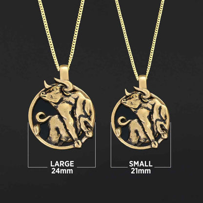 Taurus Pendant, Sterling Silver Taurus Necklace, Handmade Taurus Jewelry, Horoscope Taurus Necklace