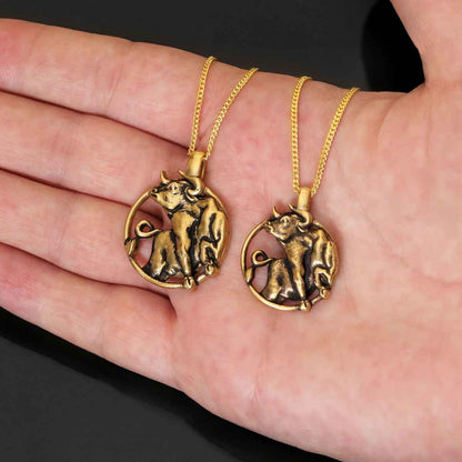 Taurus Pendant, Sterling Silver Taurus Necklace, Handmade Taurus Jewelry, Horoscope Taurus Necklace