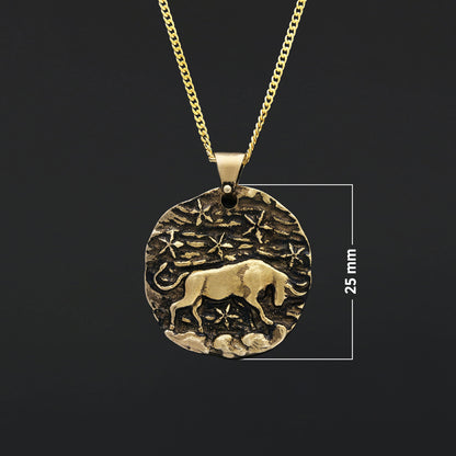 Taurus Zodiac Pendant, Star Sign Necklace, Astrological Jewelry