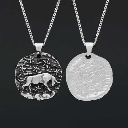 Taurus Zodiac Pendant, Star Sign Necklace, Astrological Jewelry