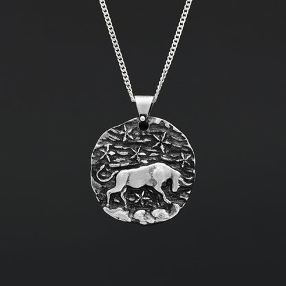 Taurus Zodiac Pendant, Star Sign Necklace, Astrological Jewelry