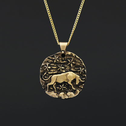 Taurus Zodiac Pendant, Star Sign Necklace, Astrological Jewelry